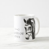 Mug Cheval Sketch, Snaffle Bit Grey Graduation Classe  (Devant droit)