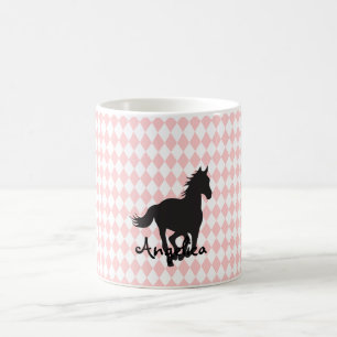 Mug Cheval sur le modèle de motif de diamant