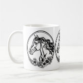 Mug Cheval tête avec fleurs (Gauche)