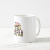 Mug Cheval & Travail Social Retro Sunset Vector Design (Devant droit)