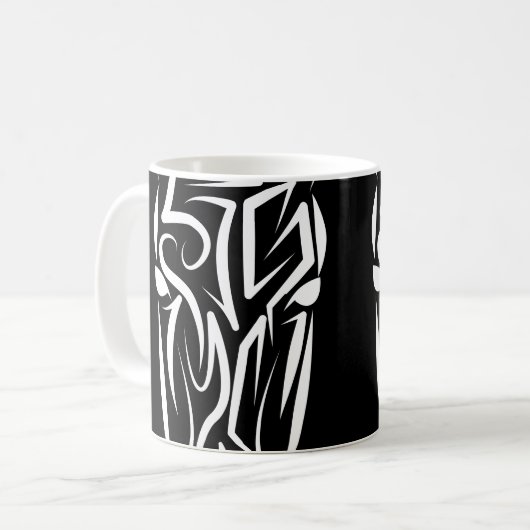 Mug Cheval tribal noir et blanc (Devant gauche)