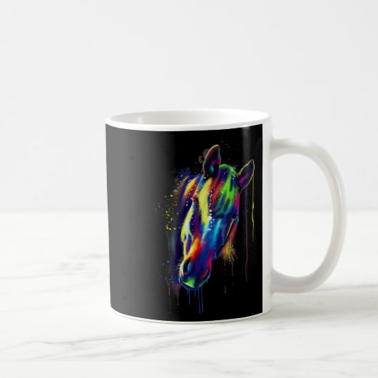 Mug Cheval Visage Main Dessinée Couleur de l'eau Splas (Droite)