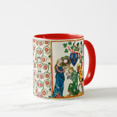 MUG CHEVALIER ARMÉ PAR SA FEMME, MINIATURE MÉDIÉVALE (Devant droit)