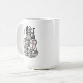 Mug Chevalier avec chat noir médiéval (Devant gauche)