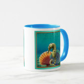 Mug Chevalier de mer jaune et coquilles de St Jacques (Devant droit)
