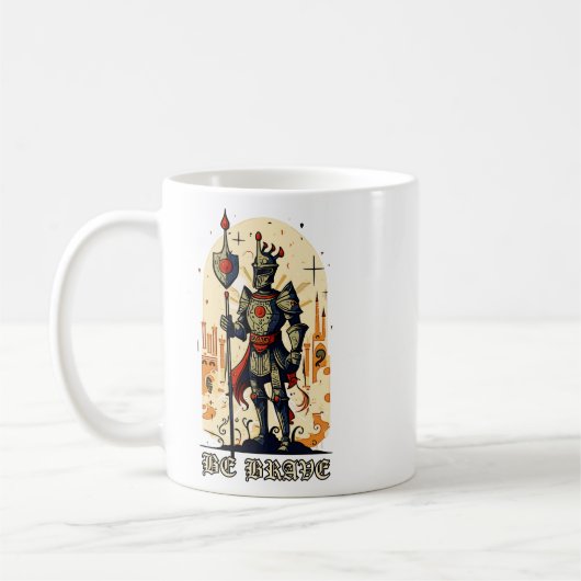 Mug Chevalier médiéval Abstrait Embrasser la bravoure (Gauche)