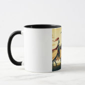 Mug Chevalier médiéval/dragon/château fantastique (Gauche)