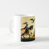 Mug Chevalier médiéval/dragon/château fantastique (Devant gauche)
