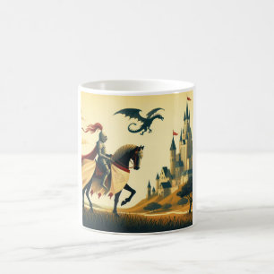Mug Chevalier médiéval/dragon/château fantastique
