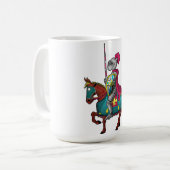 Mug Chevalier médiéval du roi Arthur et cheval (Devant gauche)