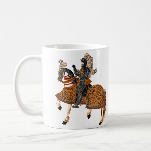 Mug Chevalier médiéval en armure à cheval (Gauche)
