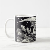 Mug Chevalier médiéval et dragon noir et blanc (Gauche)