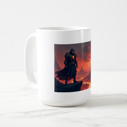 Mug Chevalier noir de flamme (Devant gauche)