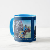 Mug chevaliers médiévaux jouant sur les chevaux (Devant gauche)