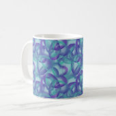 Mug Chevauchement Coeurs Abstrait Dans Motif Aqua Viol (Devant gauche)