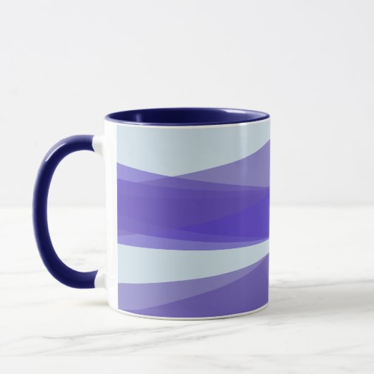 Mug Chevauchement moderne de rayures violettes (Gauche)