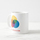 Mug Chevauchement personnalisé Cercles de couleurs pri (Devant gauche)