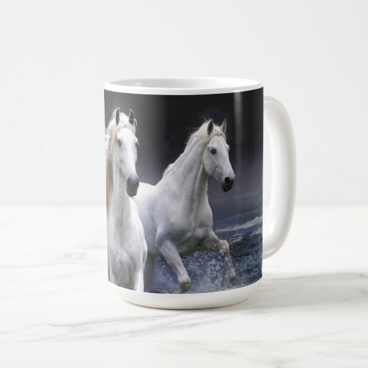 Mug Chevaux à lancer l'oreiller (Devant droit)
