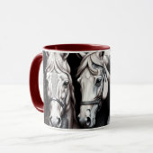 Mug Chevaux Black White Art (Devant gauche)
