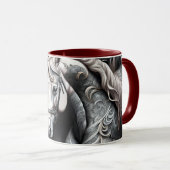 Mug Chevaux Black White Art (Devant droit)