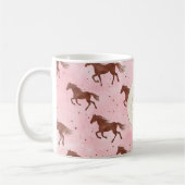 Mug Chevaux Brown roses Parties scintillant d'or (Gauche)