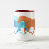 Mug Chevaux Colorés en Course (Centre)