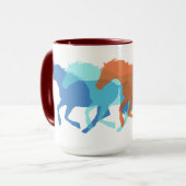Mug Chevaux Colorés en Course (Devant gauche)