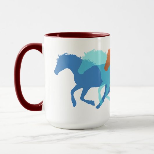 Mug Chevaux colorés qui courent (Gauche)