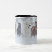 Mug Chevaux courant à travers la neige (Centre)