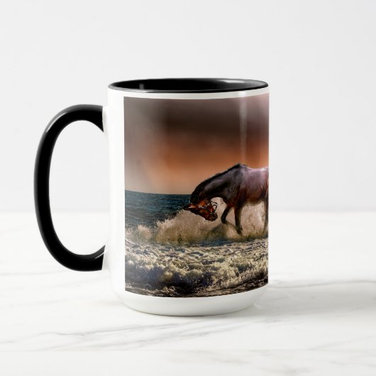 Mug Chevaux courir dans le Surf (Gauche)
