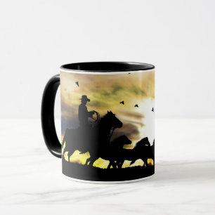 Mug Chevaux cowboy et sauvage