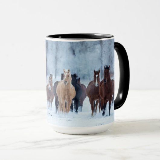 Mug Chevaux dans le froid (Devant droit)