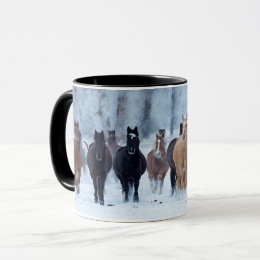 Mug Chevaux dans le froid (Devant gauche)