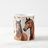 Mug Chevaux d'automne élégants aux accents floraux (Centre)