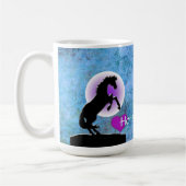 Mug Chevaux de coeur V (bleu/vert) (Gauche)