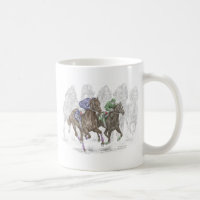 Chevaux de course à la galopante