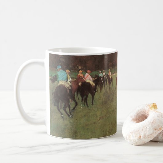 Mug Chevaux de course à Longchamp par Edgar Degas (Avec donut)