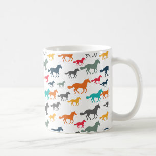 Mug Chevaux de course Motif - Turquoise Red Grey