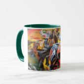 Mug chevaux de course "tête à tête" (Devant gauche)