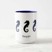 Mug - Chevaux de mer avec nom (marine et noir) (Centre)