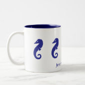Mug - Chevaux de mer (bleu marine) (Gauche)