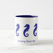 Mug - Chevaux de mer (bleu marine) (Centre)