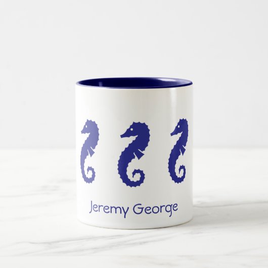 Mug - Chevaux de mer (bleu marine) (Centre)