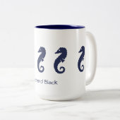 Mug - Chevaux de mer (bleu marine) (Devant droit)