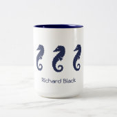 Mug - Chevaux de mer (bleu marine) (Centre)