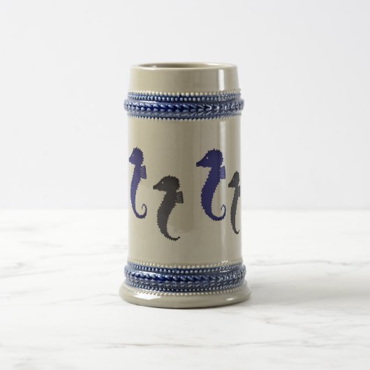Mug - Chevaux de mer en bleu et gris (Centre)