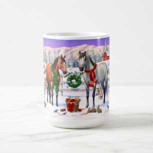 Mug Chevaux de Noël dans la neige