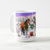 Mug Chevaux de Noël en neige (Devant gauche)