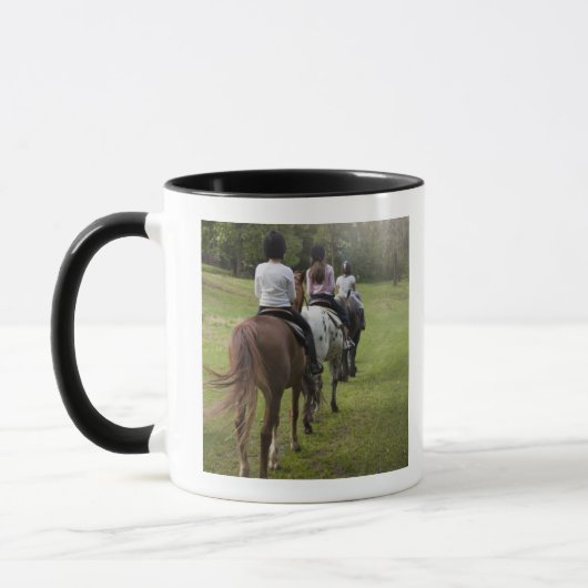 Mug Chevaux d'équitation de petites filles (Gauche)