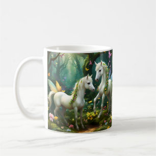 Mug Chevaux D'Imaginaire De Pixie Blanche Dans Le Jard